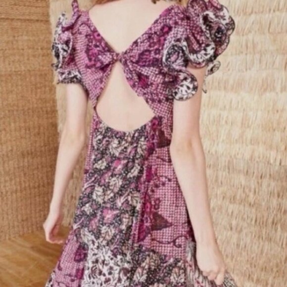 NWOT ULLA JOHNSON Zoya Midi Dress in Fuchsia XS $725 - Picture 3 of 9